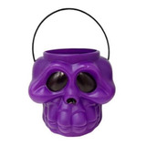 Balde Esqueleto Roxo Halloween Grande - Unidade