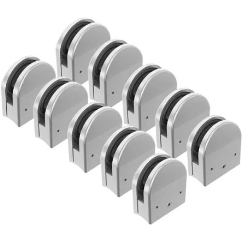 10 Conector Grapa Barandal Cristal De 6-10 Mm Satin