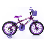 Bicicleta Aro 16 Infantil Feminina Cores C/cesta C/rodinha