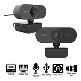 Webcam Hd 1080p Web Com Microfone Antirruído C/ Cor Preto