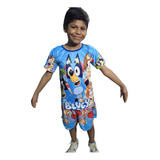 Short Con Camisa De Bluey Para Niños Ropa Verano Playa 