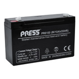 Bateria De Gel Recargable 10 Ampers/hs, 6 Volts Marca Press