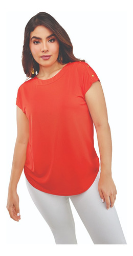 Blusa Casual Mujer Roja Con Remaches 901-17