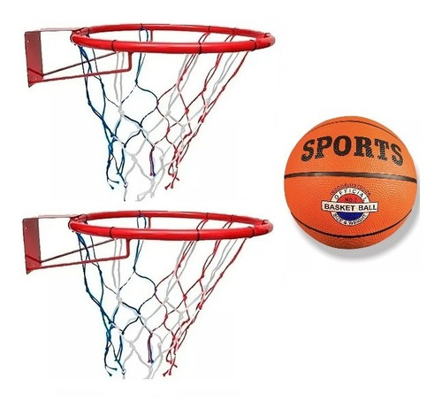 2 Aros Basquet + 2 Red + Pelota Infantil Nº7. Envio Gratis!