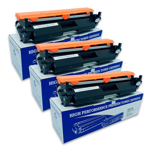 Kit 3x Toner Compatível P/ Hp Cf217a 217a 17a M130 M102 Novo