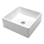 Bacha De Apoyo Piazza A037 - 380x380x130mm. - Baño Lavamanos Cuadrada De Porcelana Blanco Esmaltado