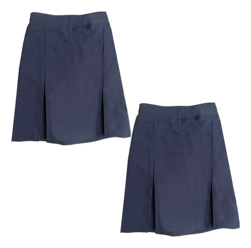 Falda Short Azul Escolar Lisa Pack 2 Pza. Talla 4 A 10