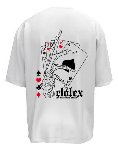 Remera Oversize Cards Clotex Algodon Peinado Premium