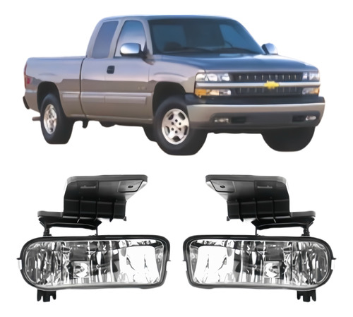 Faros Niebla Silverado 1999 2000 2001 2002 Par Con Foco