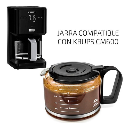 Jarra Compatible Con Cafetera Krups Cm600