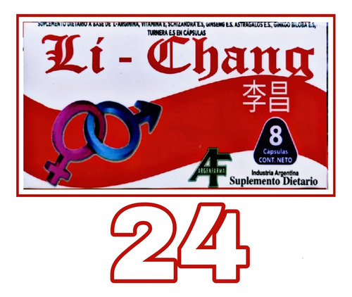 Li Chang X 24 Capsulas Suplemento Vigorizante 3 Cajas X 8