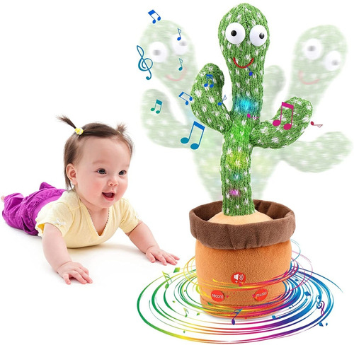 Cactus De Peluche Bailarín Con Iluminación Juguete Educativo