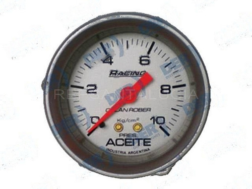 Reloj Presion Aceite F. Plateado 10kg D52mm