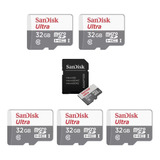 5 Cartões De Memória 32gb Sandisk Ultra Classe 10 Original