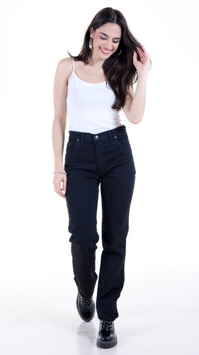 Pantalon Jean De Mujer Elastizado Liviano Negro - Polo Club