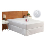 Protetor Colchão Cama Casal Queen 1,98m X 1,58m X 40cm Bege Cor Branco Desenho Do Tecido Com Elástico Anti Vazamento Sem Ruídos