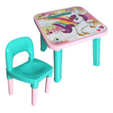 Mesinha Com Cadeira Infantil: Unicórnio Mágico 