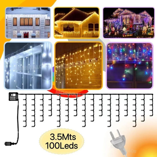 Guirnaldas Lluvia Luz Led Luces Con Enchufe Navidad