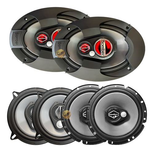 Combo Bomber 4 Parlantes Puerta Bbr 6 Y 5 + 2 Luneta 6x9 Cjf