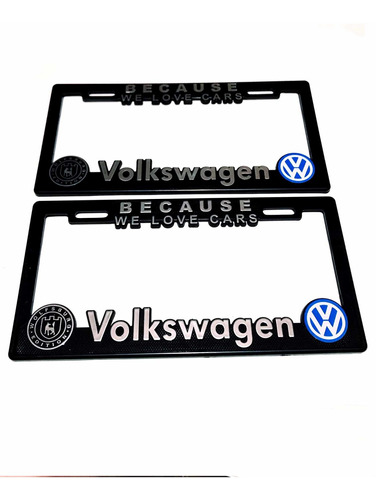 Par (2) Portaplacas Vw Wolfsburg Jetta Golf Virtus Vento Gol