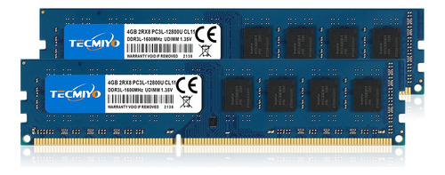 Memoria Ram Tecmiyo Ddr3-1600mhz 8gb Para Desktop (2x4gb)