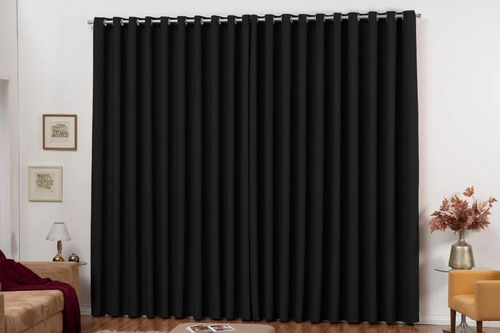 Cortina Blackout Em Tecido Grosso 2,80x2,30 Com Bainha