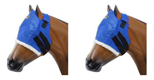 Kit 2 Máscaras De Proteção Anti-mosca Boots Horse Azul Royal
