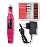 Lixadeira Elétrica Motor Unha Motorzinho Bivolt Portátil Gel Cor Rosa 110v/220v