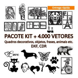 Pacote Kit + 4.000 Vetores Quadros Laser Router Cnc Dxf Cdr