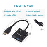 Cable Adaptador Convertidor Hdmi - Vga Cable 3.5mm Pc Laptop