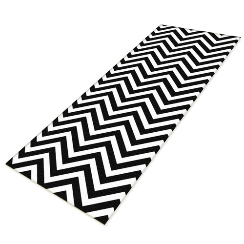 Tapete Passadeira Chevron 2 Cores 300x60 Com Antiderrapante