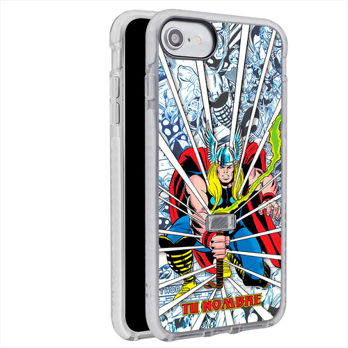 Funda Para iPhone Thor Marvel Con Tu Nombre Personalizada