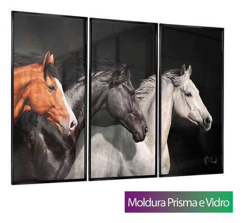 Quadro Decorativo 3peças Grande Prisma E Vidro