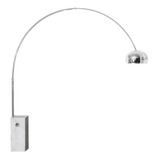 Lampara De Pie Moderna Arco Regulable Base Marmol Blanco