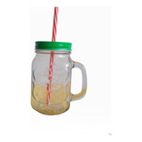 Vaso Jarra Vintage Con Tapa Y Pitillo 500ml