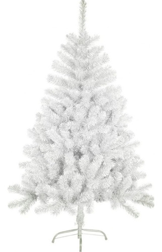 Árbol De Navidad Artificial 210cm Blanco Soporte Metálico
