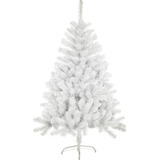 Árbol De Navidad Artificial 210cm Blanco Soporte Metálico