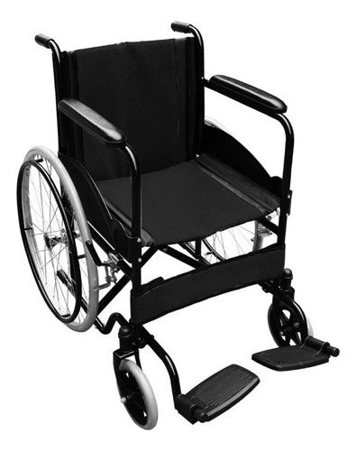 Silla De Ruedas Con Asiento Acojinado Y Recoje Piern Sp7000 Color Negro