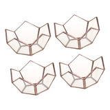 Pack De 4 Terrarios Geométricos Vintage De Cristal Y Metal S