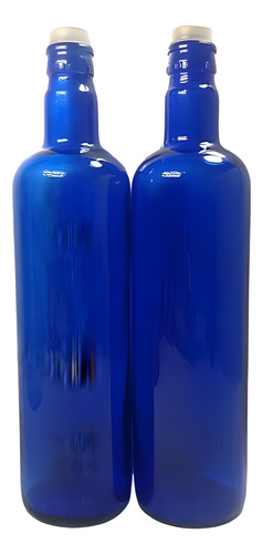 2botellas Vidrio Azul Hoponopono Para Decorar Agua Solarizad