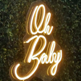Oh Baby Painel Neon Led A|crílico Decoração Festas Letreiro