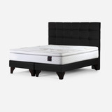 Cama Europea Rosen Art 4 Súper King + Respaldo Issey Grafito