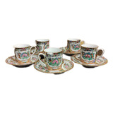 Antigo Conjunto Para Cafezinho Em Porcelana Orienta - R 8635