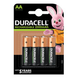 4 Pilhas Aa Recarregáveis Duracell 400 Recargas 2500mah Case