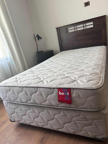 Cama Americana Rosen 1,5 Plazas Beat + Respaldo + Velador