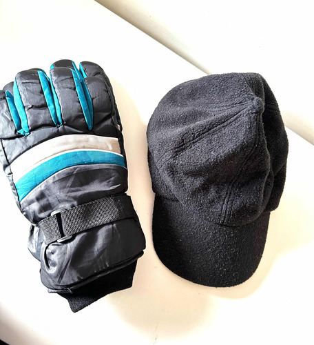 Lote X2 Guantes Abrigo Nieve Frío Moto + Gorra Polar Set Inv