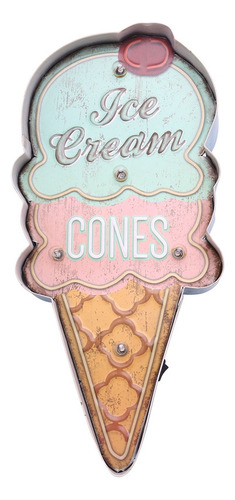 Letreros Para Helados, Diseño Vintage, Con Luces De Neón