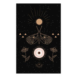 Vinilo 80x120cm Oro Cosmos Mariposa Sol Flores Figuras