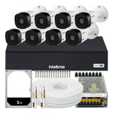 Kit 8 Cameras Seguranca Intelbras Full Dvr 8ch 1tb 200m Cabo