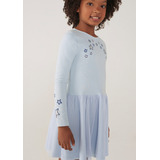 Camisola Infantil Manga Longa Azul Celeste Com Tule Hering